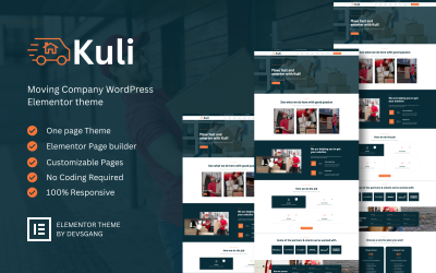 Kuli - тема WordPress Elementor для компании по переезду