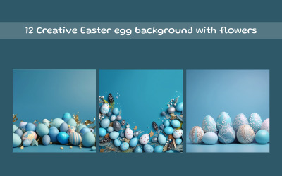 Creative Easter egg background with flowers