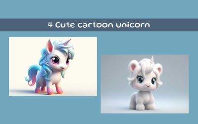 Cute cartoon unicorn AI image