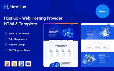 Plantilla HTML5 para proveedor de alojamiento web Hostlux