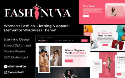 Fashnuva - Dammode, kläder och kläder Elementor WordPress-tema