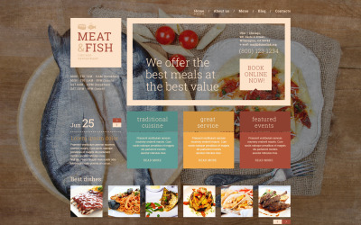 Meat  Fish Restaurant WordPress Theme