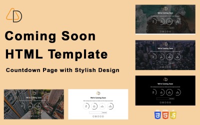 AD – Coming Soon HTML-Vorlage – Countdown-Seite mit stilvollem Design