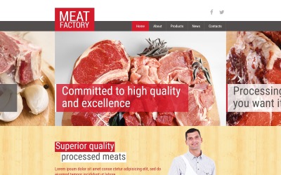 Modèle Joomla de Healthy Meat Factory