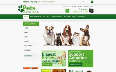 Шаблон ZenCart для домашніх тварин