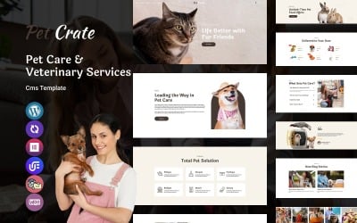 PetCrate - Tema WordPress reattivo multiuso per servizi veterinari e di cura degli animali domestici