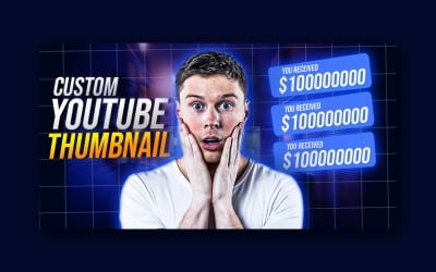 Шаблон дизайна миниатюры YouTube в формате PSD