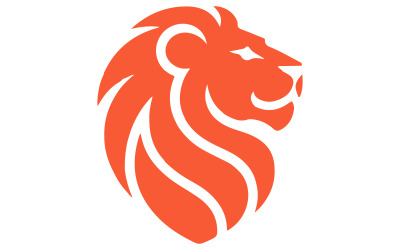 Un logo vettoriale minimalista con testa di leone