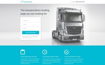 Transportation Responsive Landing Page Template