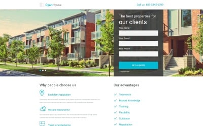 Cyan House - 房地产 Agency Classic HTML Landing Page Template
