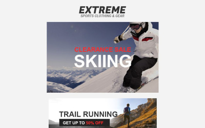 Responsive Newsletter-Vorlage für Extremsportarten