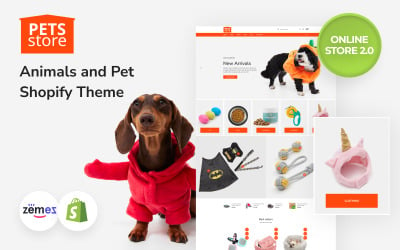 适用于适应性网上商店的Shopify主题2.0 de animales y mascotas