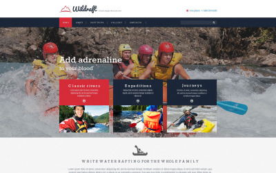 Modelo de site responsivo de rafting