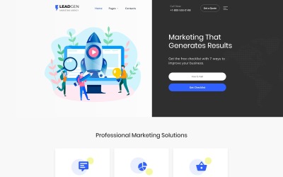 LeadGen - marketingová agentura vícestránková webová šablona HTML5