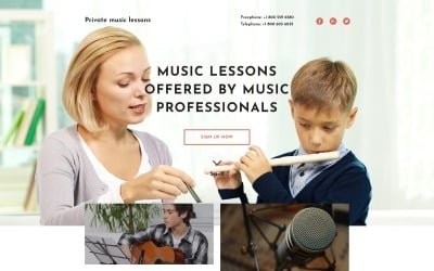 Modelo de página de destino responsiva da escola de música