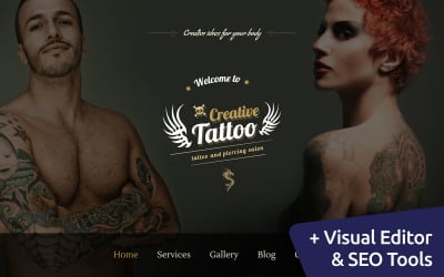 Tattoo &amp; Piercing Moto CMS 3 Template