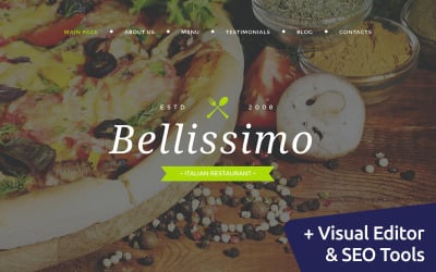 Bellissimo -美丽的餐厅Moto CMS 3模板