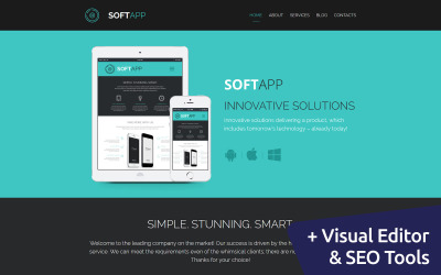 SoftApp - Moto CMS 3软件公司模型