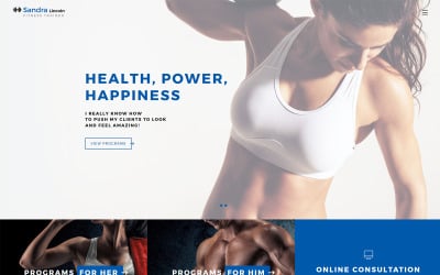 桑德拉林肯-个人健身教练响应网站模板