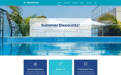 Dream Pool - Pool Cleaning &amp; Pool Repair WordPress Theme
