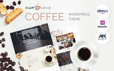 Tasse o &#39;Java -咖啡店响应性WordPress主题