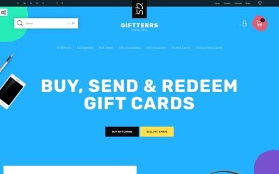 Giftterrs - Gift Cards for Any Purpose PrestaShop Theme