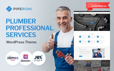 Piperoni - Plumber 服务 WordPress Theme