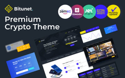 Bitunet - Criptomoeda WordPress Elementor Theme WordPress Theme