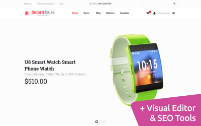SmartHouse - modelo de comércio eletrônico de MotoCMS para loja de gadgets