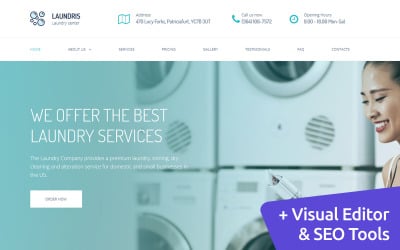 Laundromats, Laundry 和 Dry Cleaning 溢价 Moto CMS 3 Template