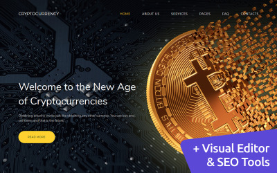 Bitcoin Cryptocurrency Premium Moto CMS 3 Şablonu