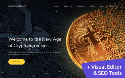 Bitcoin Cryptocurrency 溢价 Moto CMS 3 Template