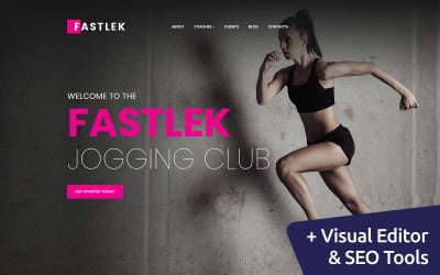 Fastlek -慢跑俱乐部Moto CMS 3的模板