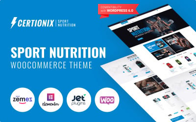 Certionix -运动营养网站模板与Woocommerce和元素Woocommerce主题
