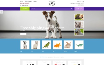 Pet Shop - OpenCart接收模板