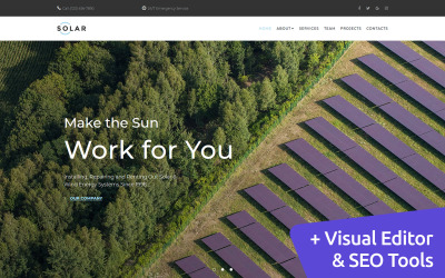 Solar - Альтернативна енергія Moto CMS 3 Шаблон
