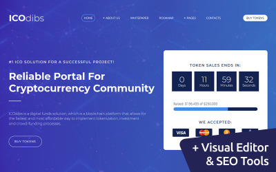 ICOdibs - Шаблон Cryptocurrency Premium Moto CMS 3