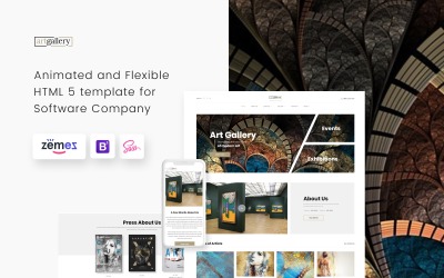 Modèle de site Web HTML5 multipage de galerie d&amp;#39;art
