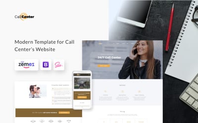 Plantilla de sitio web HTML5 multipágina de Call Center