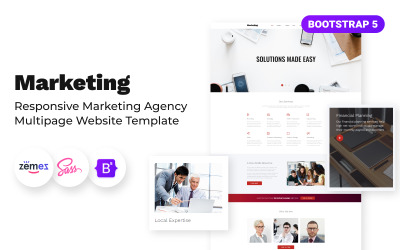 Agência de marketing - modelo de site de várias páginas de agência de marketing responsivo