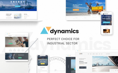 Dynamics - Industriële HTML5-websitesjabloon met meerdere pagina&amp;#39;s