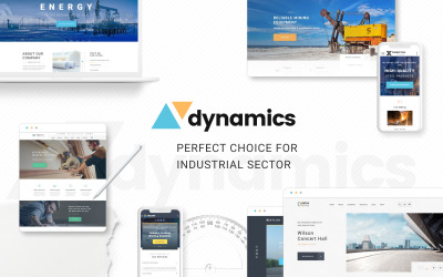 Dynamics - Modelo de site HTML5 industrial de várias páginas