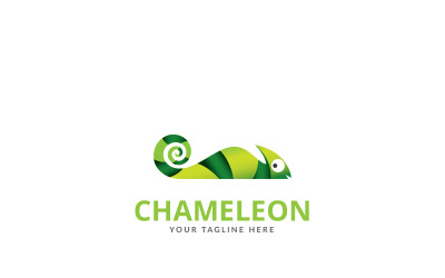 Modèle de logo caméléon vert