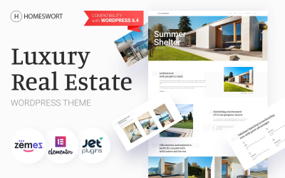 Homeswort - Luxe onroerend goed WordPress Elementor-thema