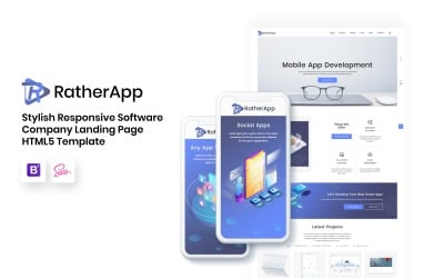 软件开发公司目标页面模板RatherApp - HTML5