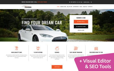 Trader - modelo de comércio eletrônico de MotoCMS de revendedor de automóveis