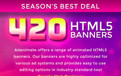 Premium Banner Bundle - 420 Animated HTML5 Banner Animated Banner