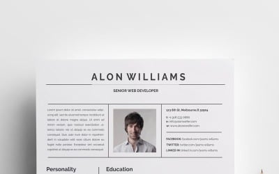 Minimalistisk design CV mall