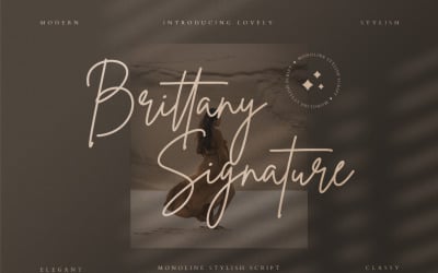 布列塔尼签名斜体字体