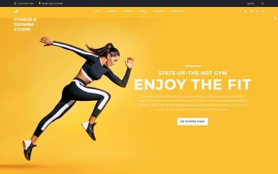 健身和Zoomba工作室-舞蹈工作室多页清洁Joomla模板